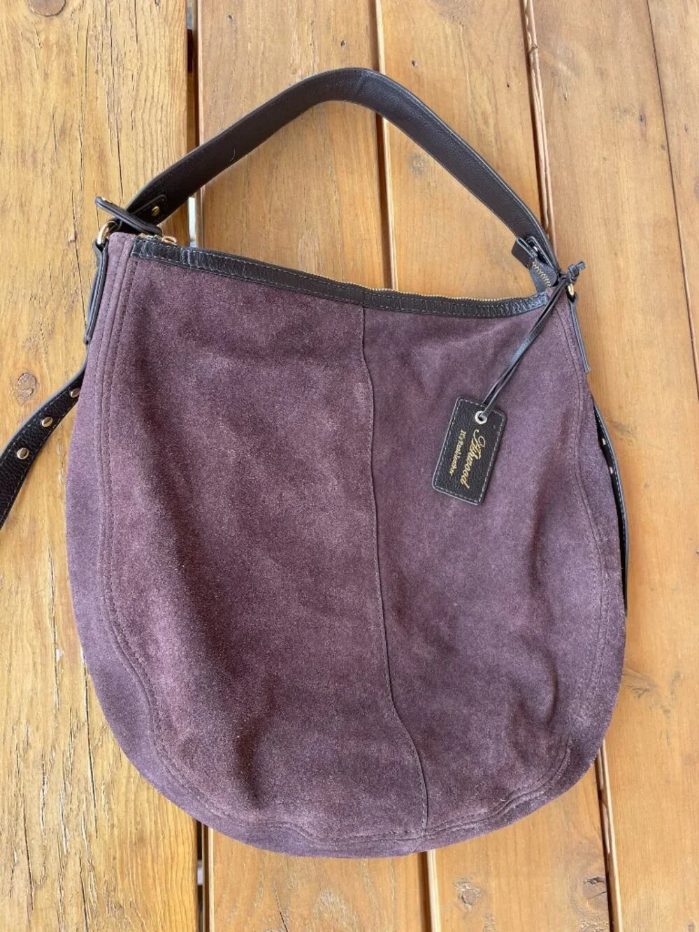 Ashwood Brown Suede Hobo bag - Picture 3 of 9